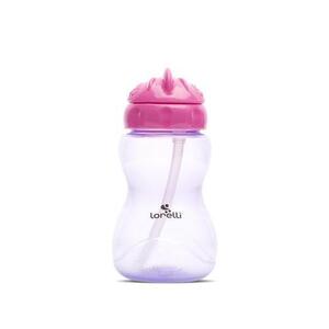 Imagine Biberon sport Lorelli Pink Purple, cu pai moale si flexibil, capac de protectie rotativ, 275 ml