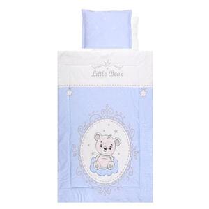 Imagine Set lenjerie pat 4 piese Lorelli Little Bear Blue, bumbac ranforce