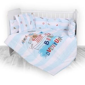 Imagine Set lenjerie pat 7 piese Lorelli Lily Adventure Blue, bumbac ranforce