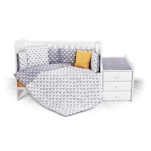 Imagine Set lenjerie pat 8 piese Lorelli Trend Clouds Grey, bumbac ranforce, Gri
