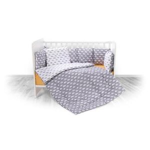Imagine Set lenjerie pat 7 piese Lorelli Clouds Grey Lily, bumbac ranforce, Gri