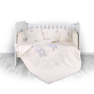 Imagine Set lenjerie pat 7 piese Lorelli Lily Happy Hippo Beige, bumbac ranforce