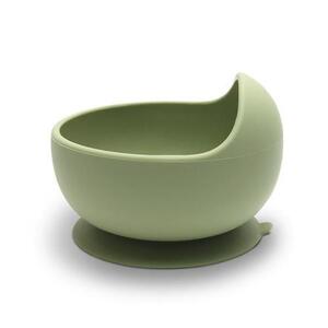 Imagine Bol de hranire din silicon natural Lorelli Fresh Green, cu ventuza, 6 luni+