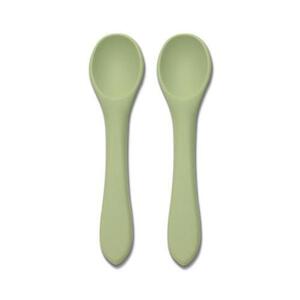 Imagine Set 2 lingurite din silicon natural Lorelli, 6 luni+, Verde