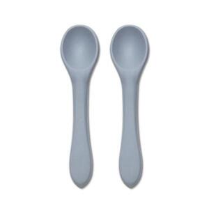 Imagine Set 2 lingurite din silicon natural Lorelli, 6 luni+, Gri