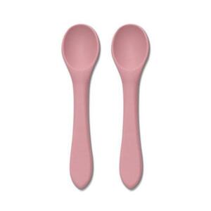 Imagine Set 2 lingurite din silicon natural Lorelli, 6 luni+, Roz
