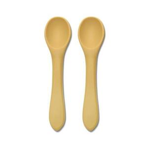 Imagine Set 2 lingurite din silicon natural Lorelli, 6 luni+, Galben