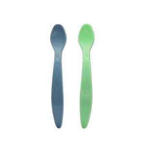 Imagine Set de 2 lingurite flexibile Lorelli, cu maner lung, margine rotunjita, Verde/Albastru