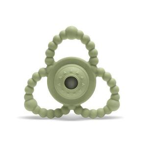 Imagine Jucarie de dentitie si zornaitoare din silicon Lorelli, 0 luni+, Verde