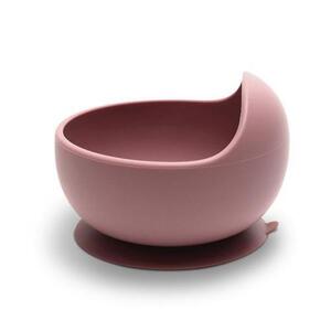 Imagine Bol de hranire din silicon natural Lorelli, cu ventuza, 6 luni+, Roz