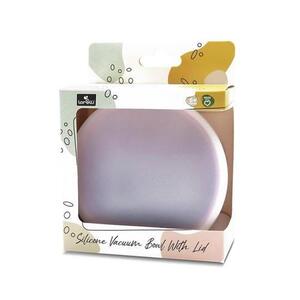 Imagine Bol de hranire cu capac Lorelli, din silicon natural, cu ventuza, 6 luni+, Roz