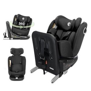 Imagine Scaun auto pentru copii Lorelli Auriga, i-Size, Isofix, anti rebound bar, rotativ 360, SPS, 0 luni-12 ani, 40-150 cm, Negru