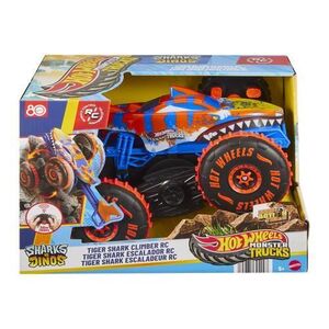 Imagine Masinuta RC Hot Wheels Monster Truck - Shark vs. Dinos, Tiger Shark Climber