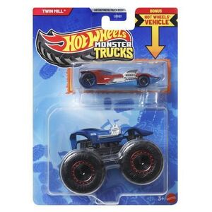 Imagine Set 2 masinute Hot Wheels - Monster Truck si masinuta metalica, Twin Mill