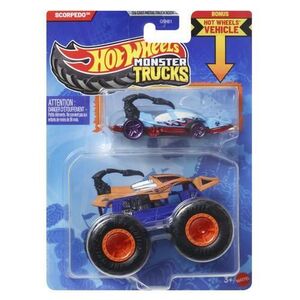 Imagine Set 2 masinute Hot Wheels - Monster Truck si masinuta metalica, Scorpedo