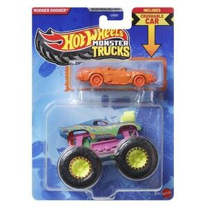 Imagine Set 2 masinute Hot Wheels - Monster Truck si masinuta metalica, Rodger Dodger