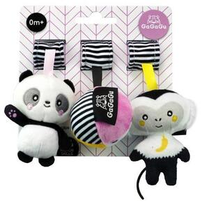 Imagine Set 3 jucarii GaGaGu - Maimutica, ursulet panda si minge