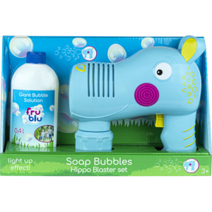 Imagine Set baloane de sapun Fru Blu - Hippo Blaster, cu solutie baloane 400 ml