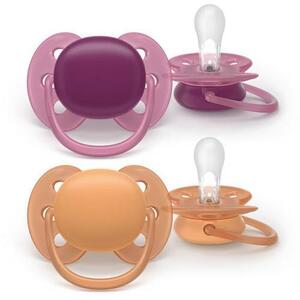 Imagine Set 2 suzete Philips Avent Ultra Soft SCF093/03, cu disc flexibil, pentru pielea sensibila a bebelusului, ortodontice, fara BPA, 18 luni+