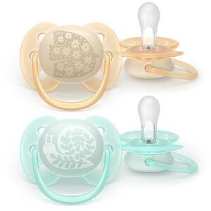 Imagine Set 2 suzete Philips Avent Ultra Soft SCF091/41, cu disc flexibil, pentru pielea sensibila a bebelusului, ortodontice, fara BPA, 0-6 luni+, colorat