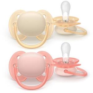 Imagine Set 2 suzete Philips Avent Ultra Soft SCF091/38, cu disc flexibil, pentru pielea sensibila a bebelusului, ortodontice, fara BPA, 0-6 luni+, colorat