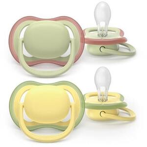 Imagine Set 2 suzete Philips Avent Ultra Air SCF349/50 care lasa pielea bebelusului sa respire, tetina extra-ferma, ortodontice, fara BPA, 18 luni+, colorat