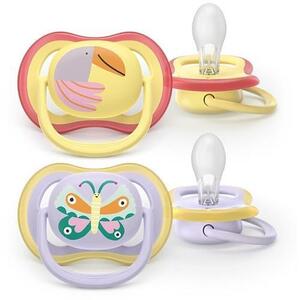 Imagine Set 2 suzete Philips Avent Ultra Air SCF087/04 care lasa pielea bebelusului sa respire, ortodontice, fara BPA, 0-6 luni, colorat