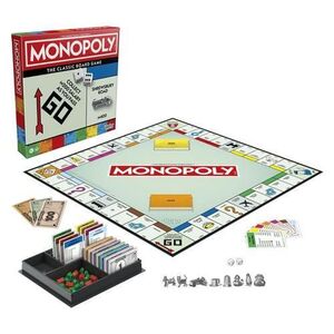 Imagine Joc de societate Monopoly Classic, Hasbro, 2-6 jucatori, 27x27x4cm, versiune engleza