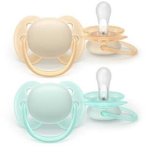 Imagine Set 2 suzete Philips Avent Ultra Soft SCF091/40, cu disc flexibil, pentru pielea sensibila a bebelusului, ortodontice, fara BPA, 0-6 luni+ (Multicolor)