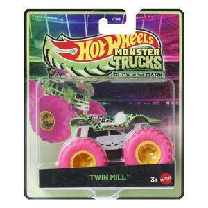 Imagine Masinuta Hot Wheels Monster Truck Glow in The Dark Twin Mill, Scara 1 la 64