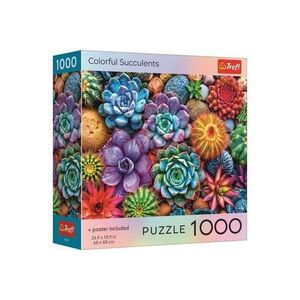 Imagine Puzzle Trefl Suculente colorate, poster inclus, 1000 de piese