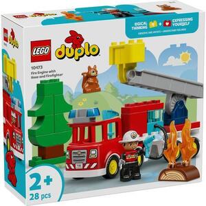 Imagine LEGO® DUPLO Town - Camion de pompieri cu furtun si pompier 10473, 28 piese