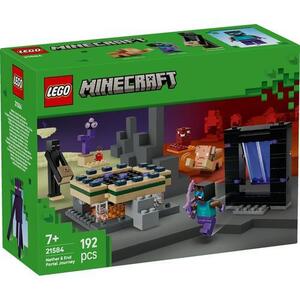 Imagine LEGO® Minecraft - Calatorie prin portalurile Nether si End 21584, 192 piese