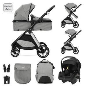Imagine Carucior 3 in 1 Lorelli Aspen, pana la 22 kg, 0 - 36 luni, sasiu aluminiu, Gri