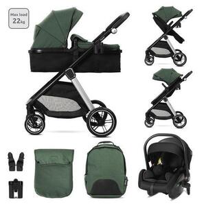 Imagine Carucior 3 in 1 Lorelli Aspen, pana la 22 kg, 0 - 36 luni, sasiu aluminiu, Verde