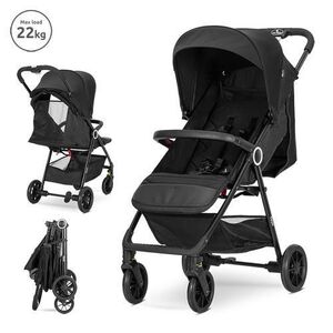 Imagine Carucior pentru nou-nascut Lorelli Noir, sistem de pliere cu o singura mana, pana la 22 Kg, Negru