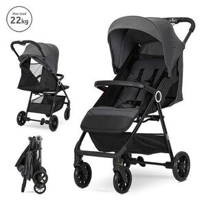 Imagine Carucior pentru nou-nascut Lorelli Noir, sistem de pliere cu o singura mana, pana la 22 Kg, Gri