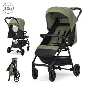 Imagine Carucior pentru nou-nascut Lorelli Noir, sistem de pliere cu o singura mana, pana la 22 Kg, Verde