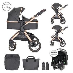 Imagine Carucior 3 in1 Lorelli Viola, cos auto Spirit inclus, transformabil, sezut reversibil, pana la 22 kg, Negru