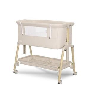 Imagine Patut pliabil co-sleeper Lorelli Millie, 0 Luni+, max. 9 kg, inaltime reglabila 7 pozitii, sistem antireflux, plasa de tantari, saltea inclusa, Bej