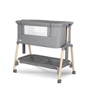 Imagine Patut pliabil co-sleeper Lorelli Millie, 0 Luni+, max. 9 kg, inaltime reglabila 7 pozitii, sistem antireflux, plasa de tantari, saltea inclusa, Gri