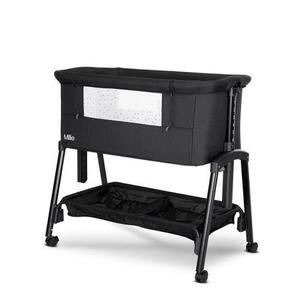 Imagine Patut pliabil co-sleeper Lorelli Millie, 0 Luni+, max. 9 kg, inaltime reglabila 7 pozitii, sistem antireflux, plasa de tantari, saltea inclusa, Negru