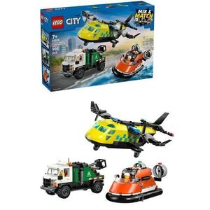 Imagine LEGO® City - Avion, autospeciala de service si aeroglisor in versiuni adaptate 60505, 990 piese