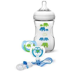 Imagine Set promo: Biberon Philips Avent Natural Elephant SCD627/01 + 2 suzete