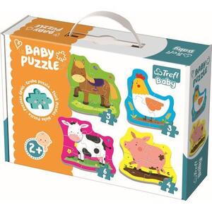 Imagine Puzzle Trefl Baby Clasic, Animale la Ferma, 3/4/5/6 piese