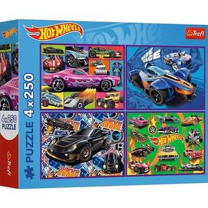 Imagine Puzzle Trefl din 4 x 250 piese - Masini de curse