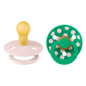 Imagine Set 2 suzete BIBS Colour Studio Collection Polka Dots, tetina rotunda, 6 luni+