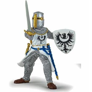 Imagine Figurina Papo - Personaje medievale, Cavaler Alb cu Sabie