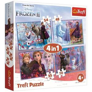 Imagine Puzzle Trefl 4 in 1, Frozen II, Calatorie catre necunoscut, 207 piese