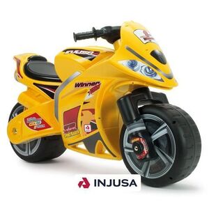 Imagine Motocicleta pentru copii Injusa Moto Winner, roti mari, design sportiv, 3 ani+, Galben